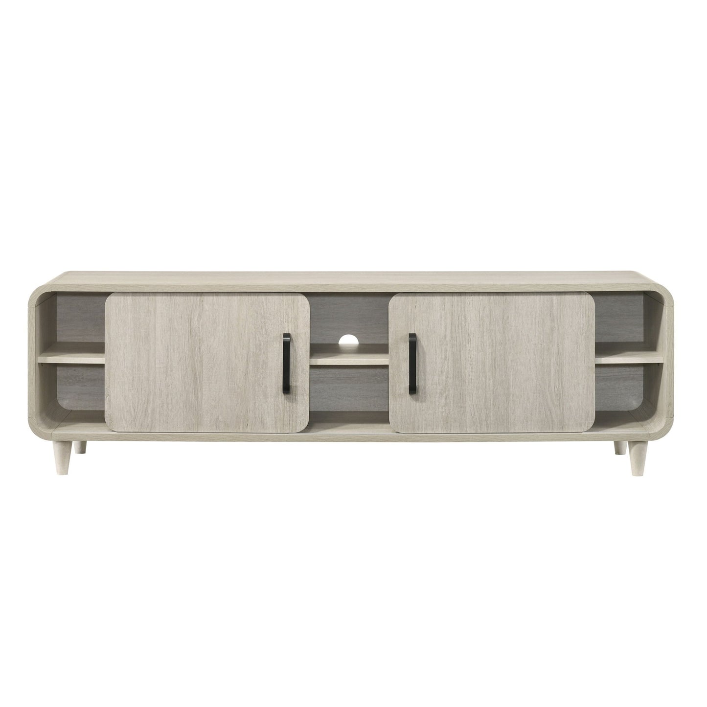 TV Stand With Sliding Doors And Handles, Living Room Furniture - Antique White