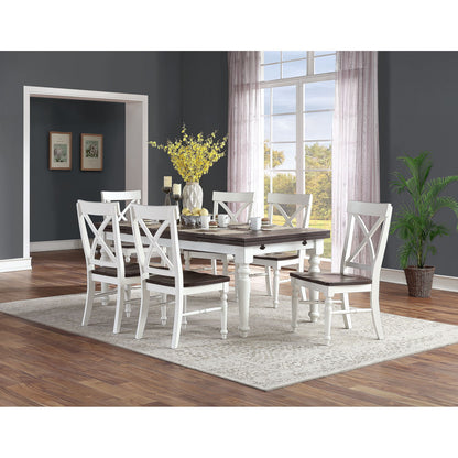 Dining Chairs (Set of 2) - Brown / White