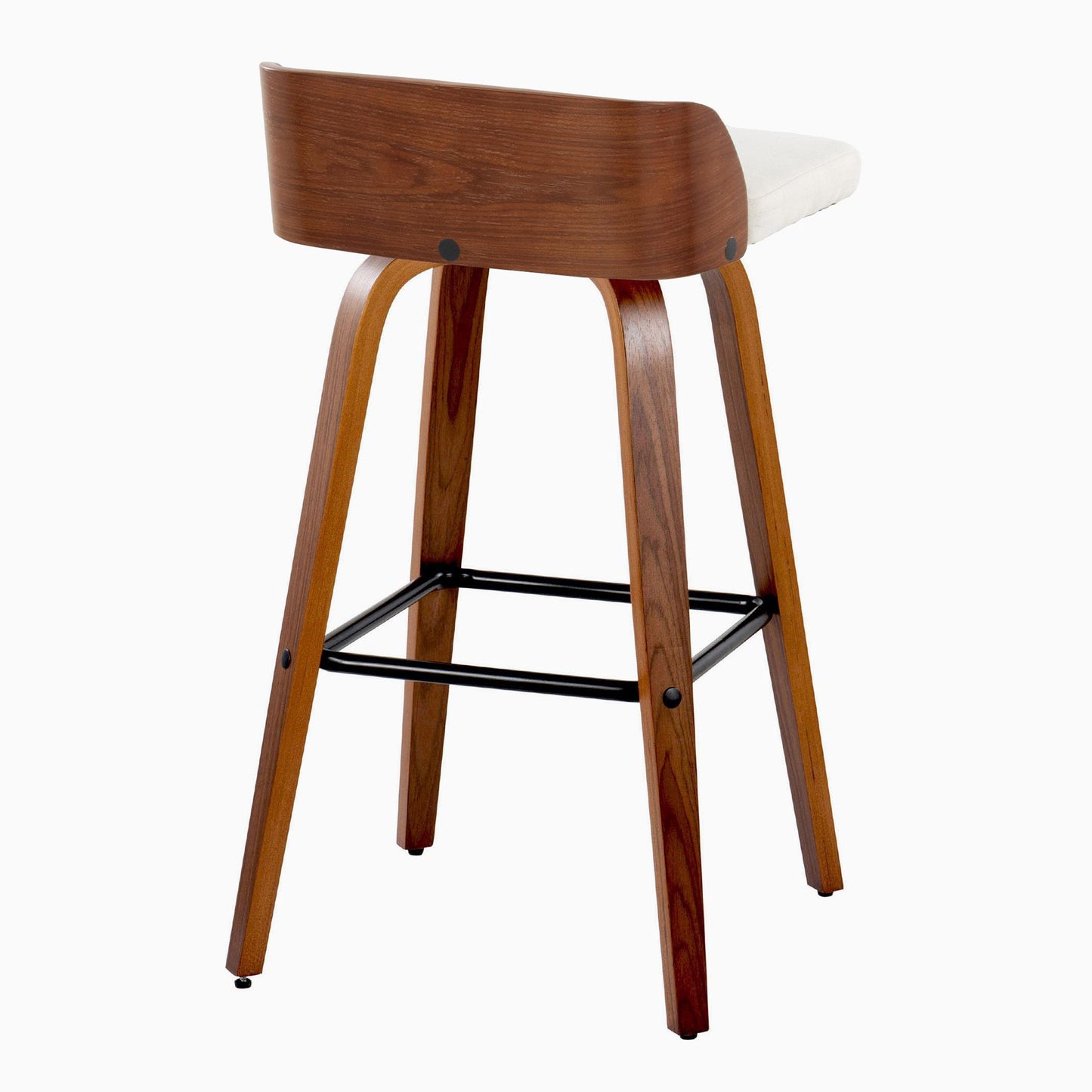 Maya - Mid Century Modern Fixed Height Barstool With Swivel And Square Footrest (Set of 2)