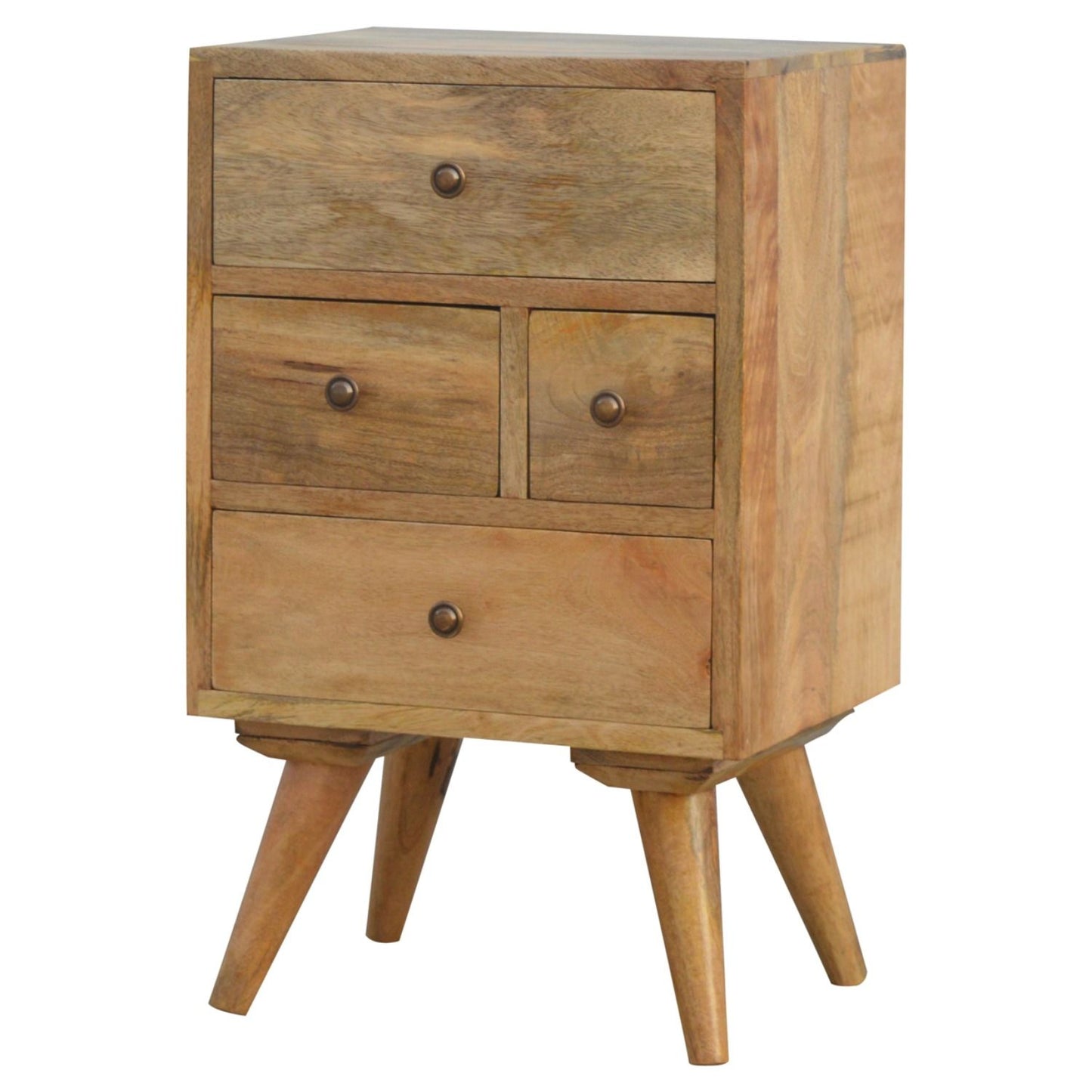 Nordic Style 4 Drawer Multi Nightstand - Oak