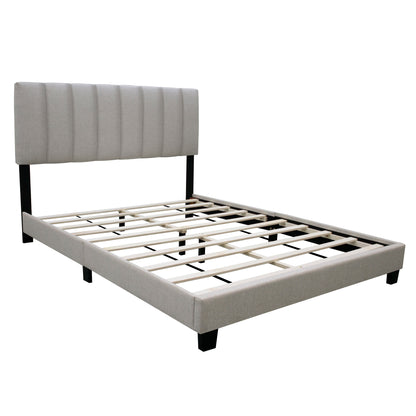 Queen Size Adjustable Headboard Upholstered Bed Frame The Combination Of Modern And Vintage Makes The Whole Visual Effect More Exquisite