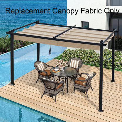 Replacement Canopy Top Cover Fabric For Outdoor Patio Retractable Pergola Sun-Shelter Canopy