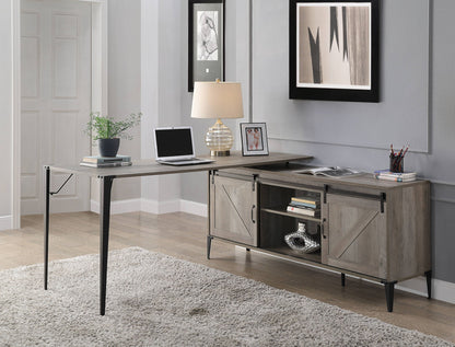 Zakawani - Writing Desk With Cabinet - Gray