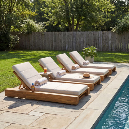 Outdoor Chaise Lounges With Water-Resistant Cushions