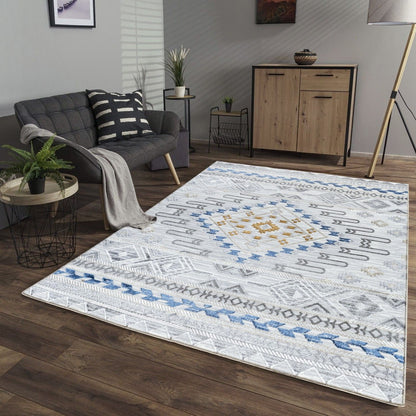 Legacy - 5'3" X 7' Polypropylene Area Rug - Multi / White