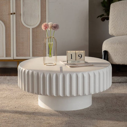 Fluted Storage Table With Lift Off Lid