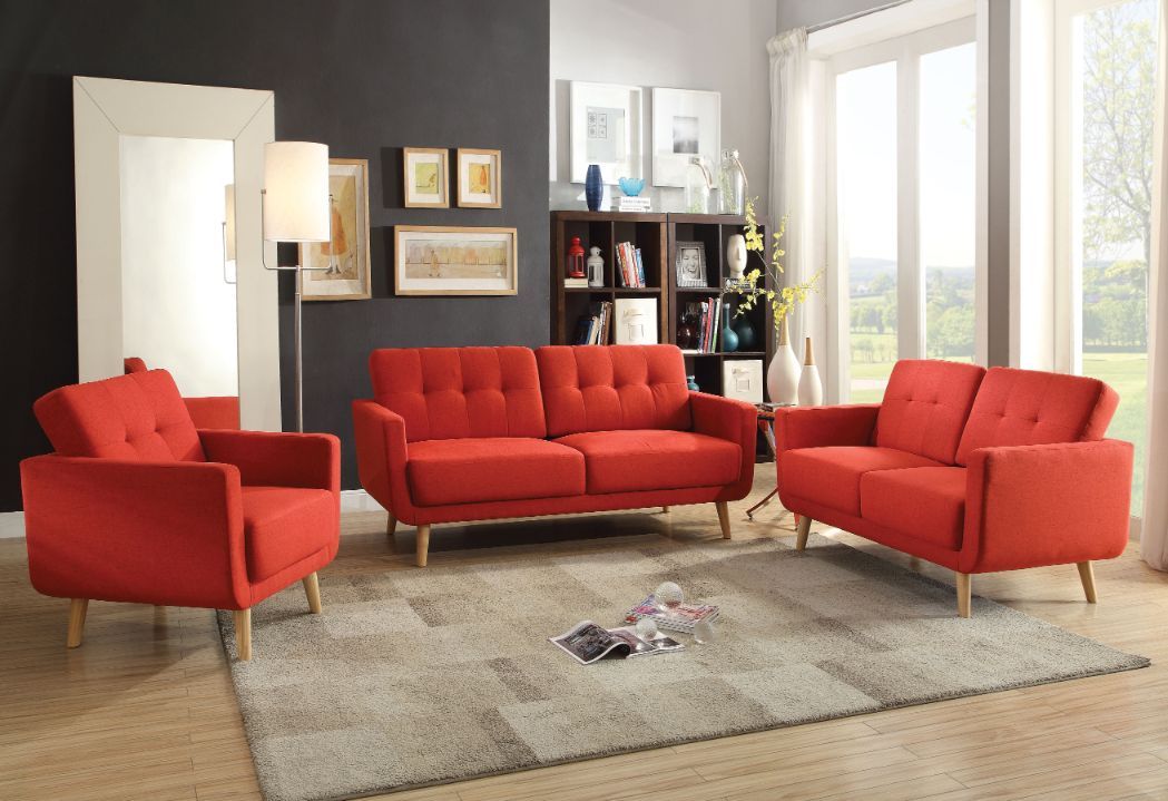 Sisilla - Sofa - Red Linen