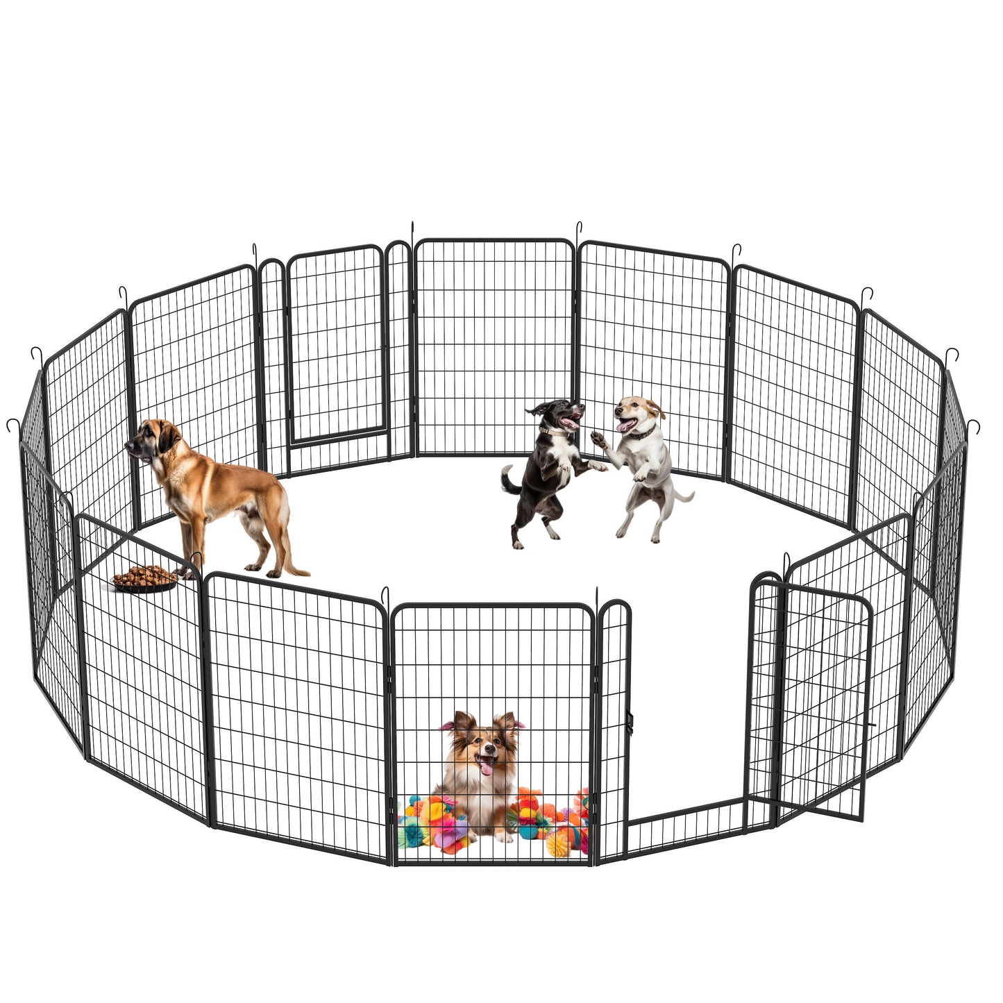 Heavy Duty Metal Playpen With Door, Dog Fence Pet Exercise Pen For Outdoor, Indoor