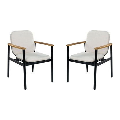 Outdoor Dining Chair - Beige / Black / Teak