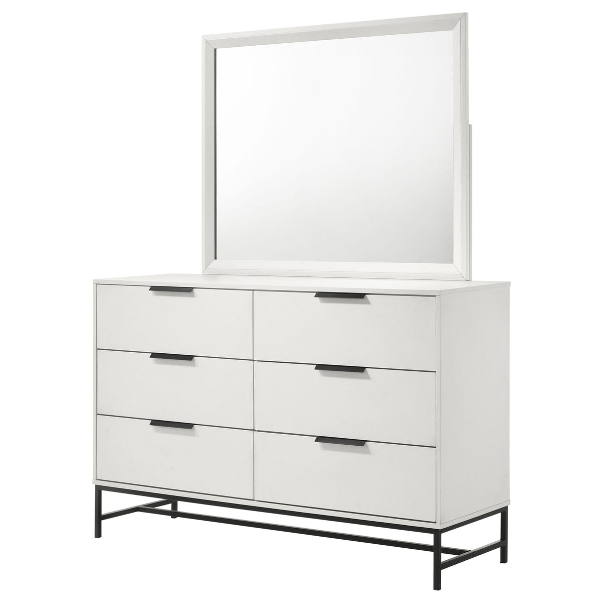Taraval - 6 Drawer Dresser With Mirror - White