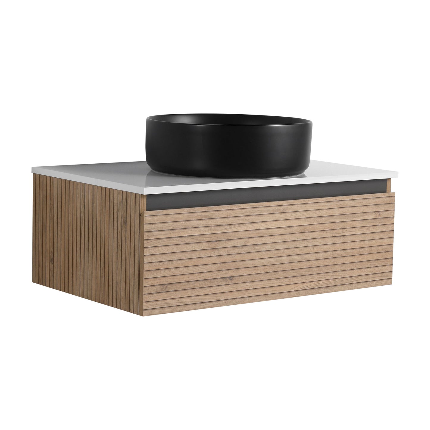 Wall Mounted Bathroom Vanity With Art Sink & 1 Soft Close Drawer