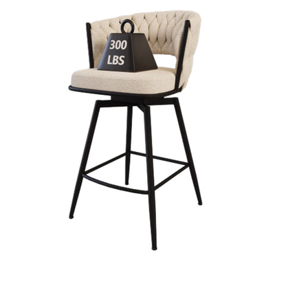 Bar Stool 360 Swivel With Back Footrest