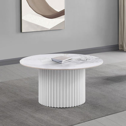 Rowena - Coffee Table Base, Box 2 of 2 - White Faux Marble
