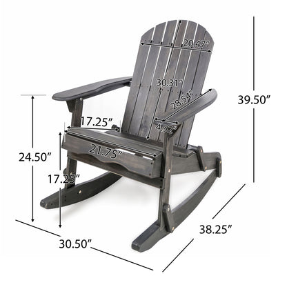 Outdoor Adirondack Rocking Chair With Hand Crafted Details