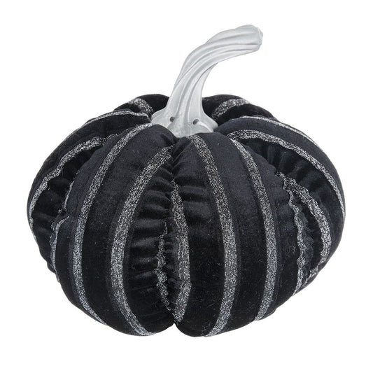 Stripe Pumpkin Decor, For Holiday Halloween Decoration - Black / White