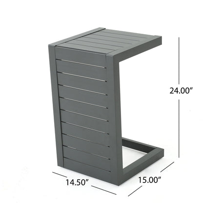 Aluminum Outdoor C - Shaped Side Table For Patio