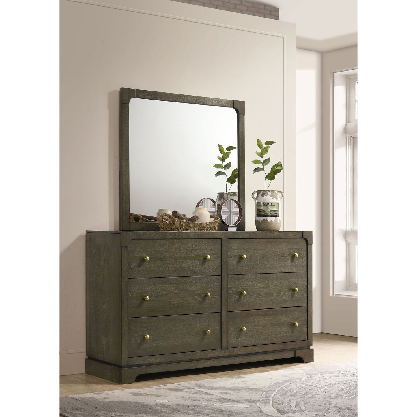 Sundance - 6 Drawer Dresser With Mirror - Dark Coffee
