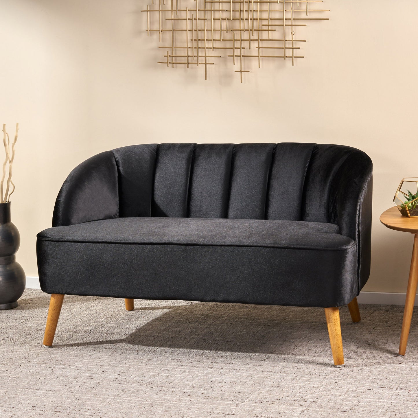 Modern Classic Shell Backed Loveseat