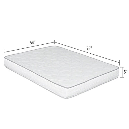 Reversible 6" Full Size Mattress In A Box Pressure Relief And Cooling Technology - White