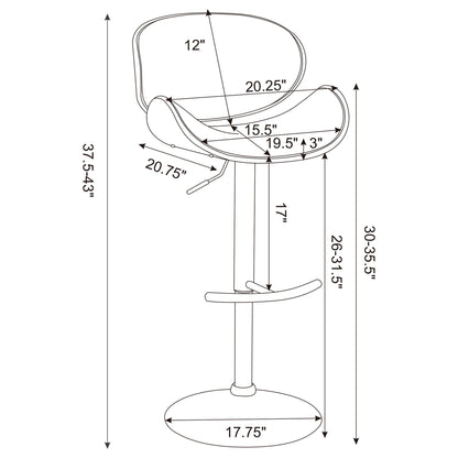 Adjustable Bar Stool With Upholstery - Ivory