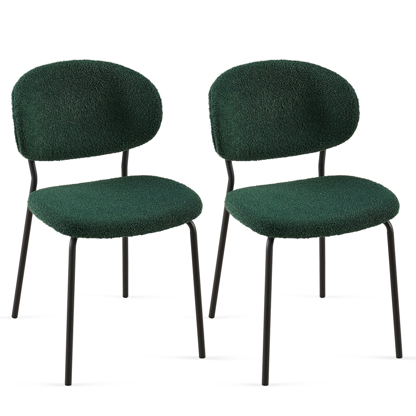 Boucle Dining Chairs, Dining Chairs With Metal Legs For Dining Room, Kitchen, Living Room