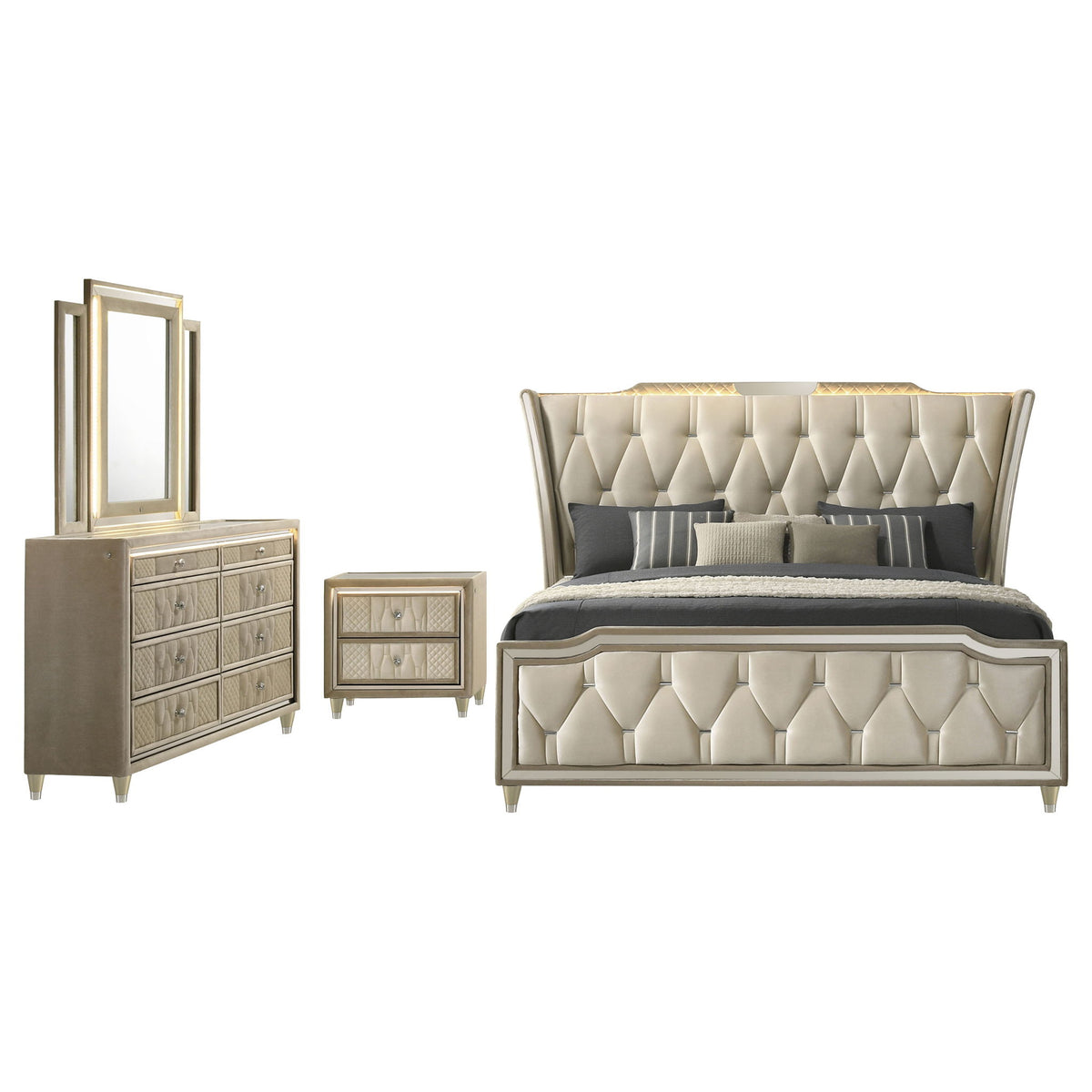 Mika - Bedroom Set With LED Lighting