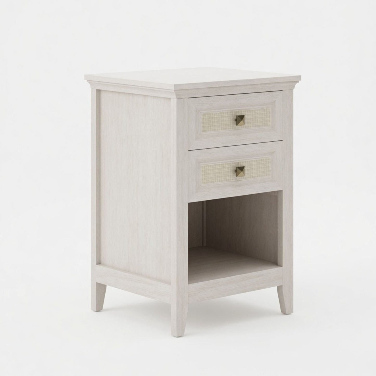 Nightstand With 2 Drawers Bedside Table