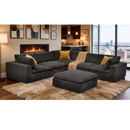 Custom Configuration Modular Sectional With Toss Pillows