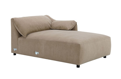 Veata - Suede Sectional Sofa With Right Hand Facing Chaise - Light Brown