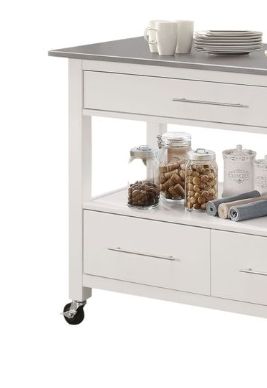 Ottawa - Kitchen Cart - Stainless / White