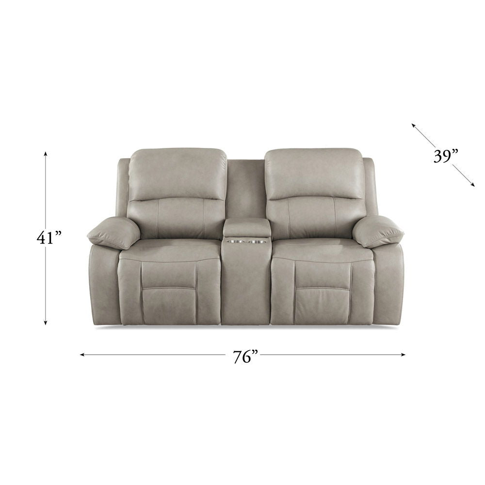 Westminster - Power Headrest Zero Gravity Reclining Loveseat With Console - Stone Gray