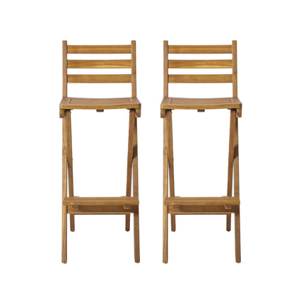Outdoor Acacia Wood Folding Patio Barstool