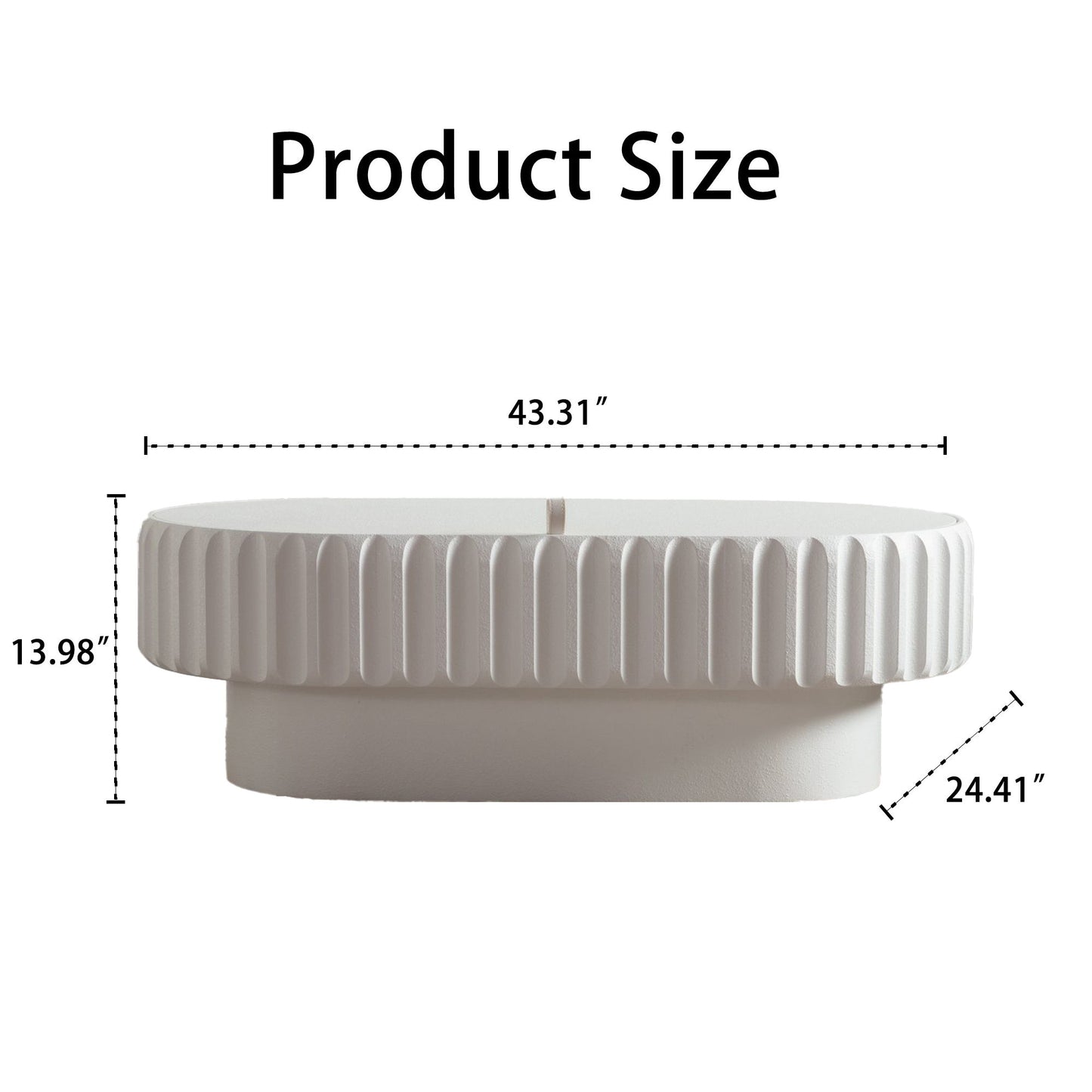 Fluted Storage Table With Lift Off Lid - Cream White