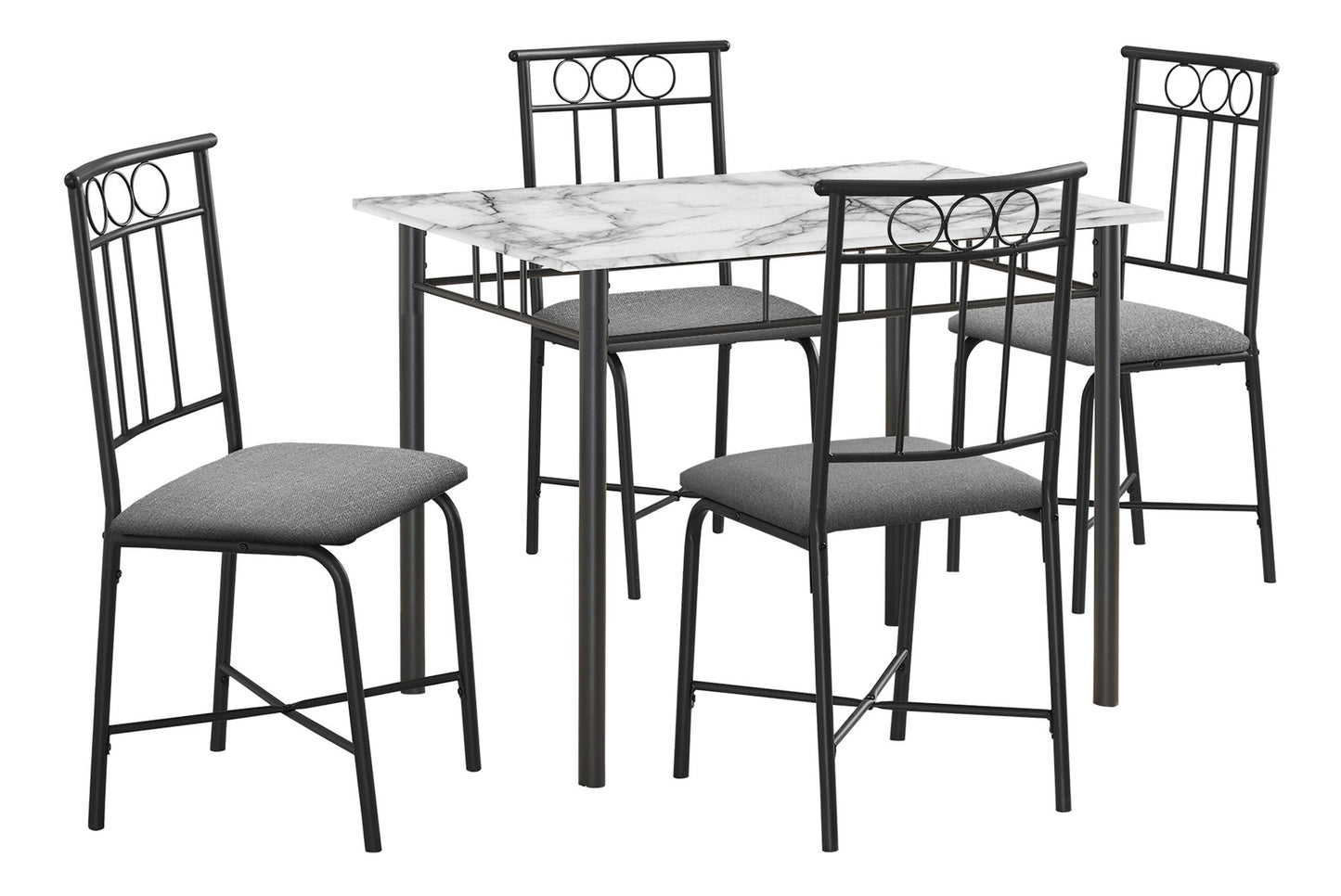 5 Pieces Dining Table Set, Small, Rectangular