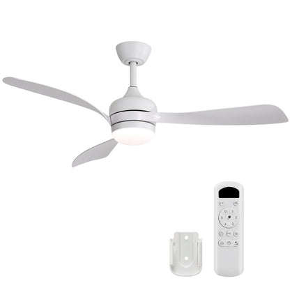 Ceiling Fan With 3 Blades, Remote Control, Reversible DC Motor, Noiseless Operation, 3 Downrods