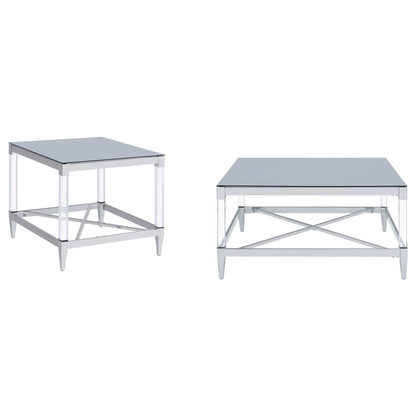 Wallingsford - 2 Piece Square Coffee And End Table Set - Chrome