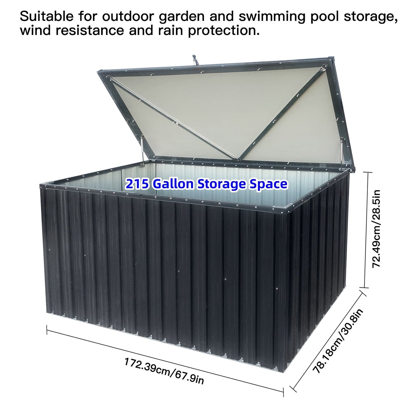 Out Door Metal Storage Box Store Medium - Black