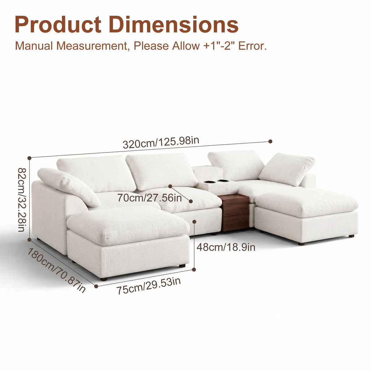 Modular Cloud Couch With Storage Console