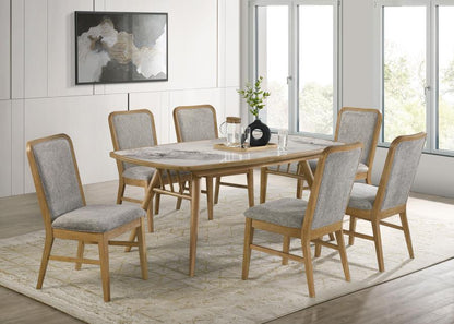 Croyden - 7 Piece Rectangular Dining Set - Gray / Weathered Natural