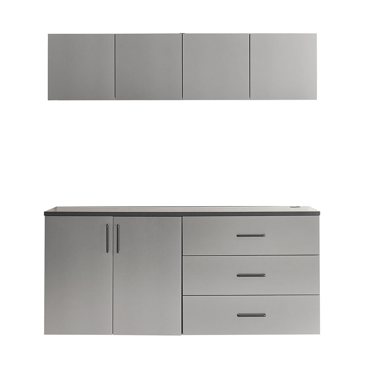 Astro Series - Garage Cabinet Set C With Soft Closing Drawers - Metallic Gray
