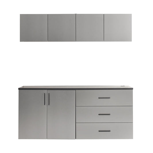 Astro Series - Garage Cabinet Set C With Soft Closing Drawers - Metallic Gray