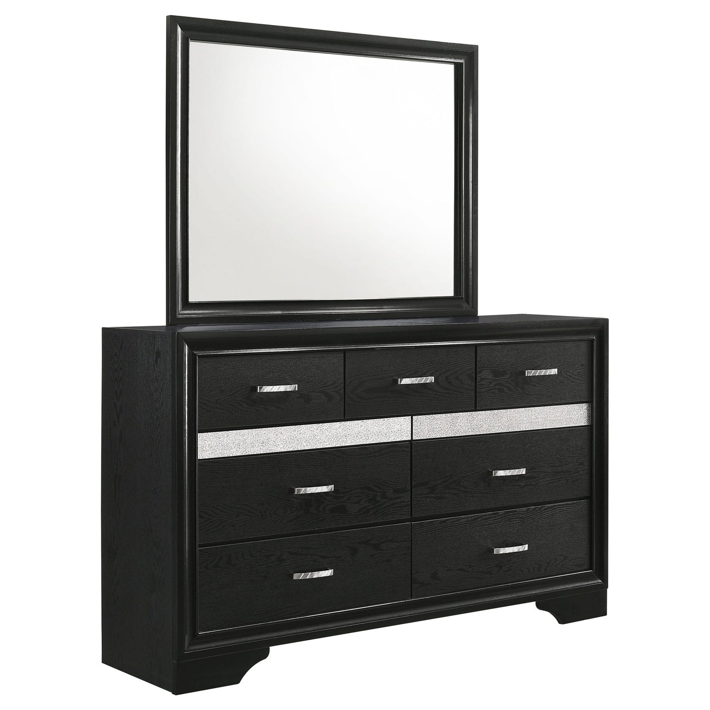 Annie - 7 Drawer Dresser With Mirror - Black