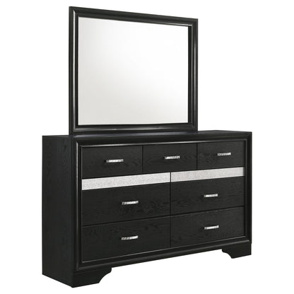 Annie - 7 Drawer Dresser With Mirror - Black