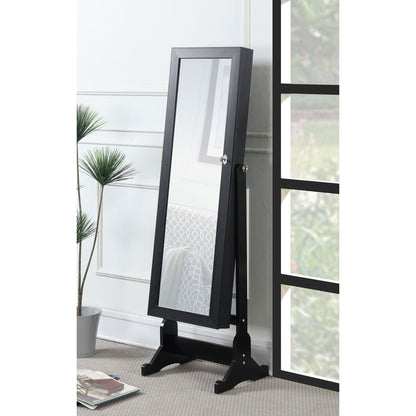 Casey - Jewelry Cheval Mirror With Storage - Black