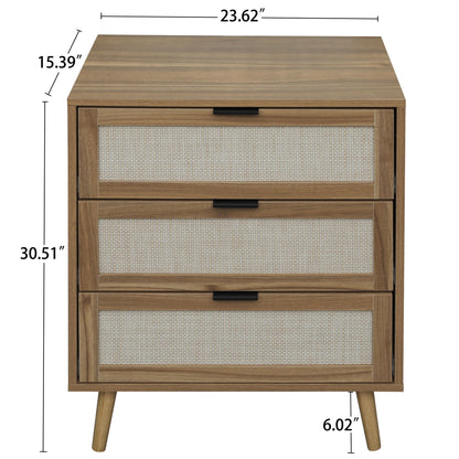 3 Drawer Cabinet, Suitable For Bedroom, Living Room, Study - Walnut
