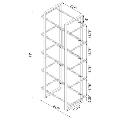 Colfax - 5 Shelf Bookshelf - Clear