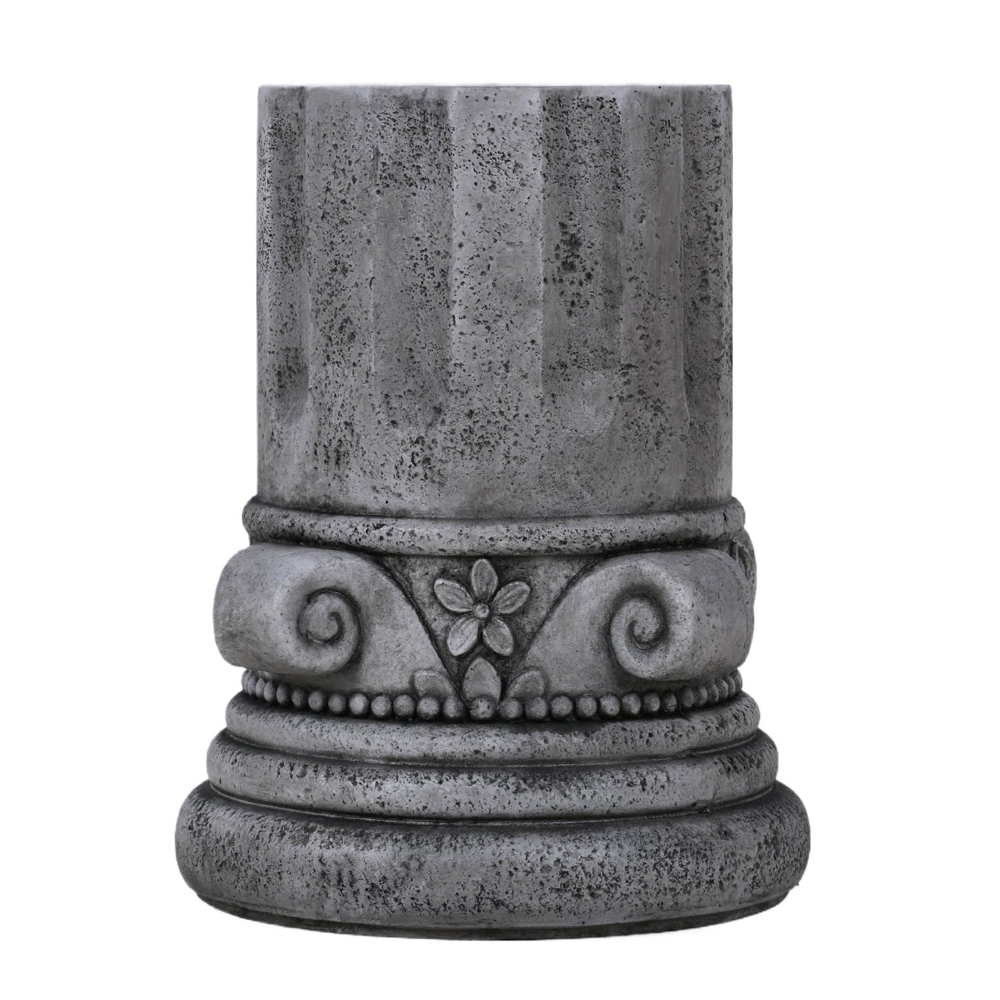 Outdoor End Table, Round Side Table For Patio And Garden - Antique Grey