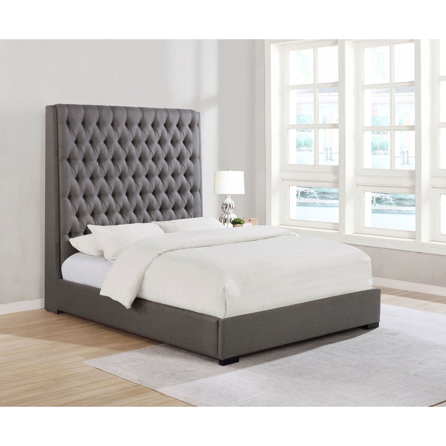 Copper - Tufted Upholstered Panel Bed