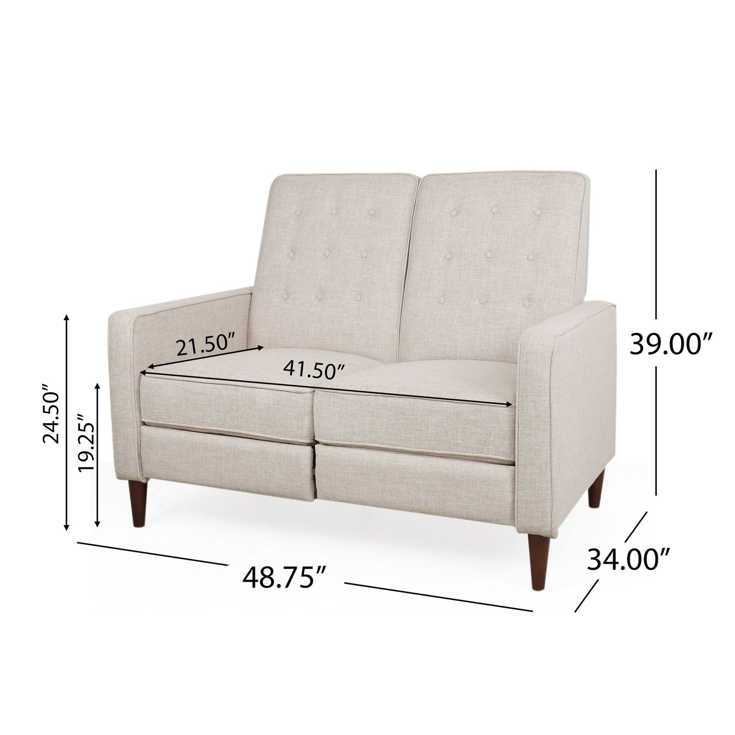 Manville - Contemporary Tufted Loveseat Pushback Recliner
