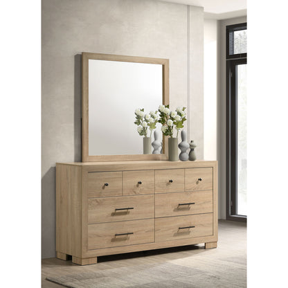 Merritt - 6 Drawer Dresser With Mirror - Light Oak